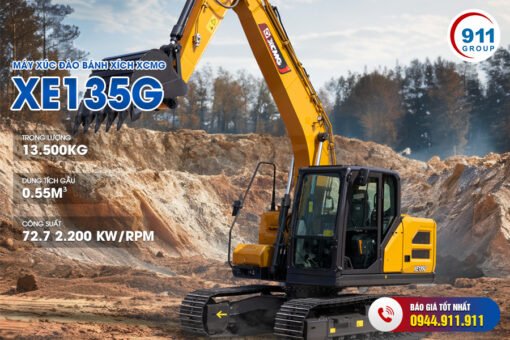Máy xúc đào bánh xích XCMG gầu 0.55 m3 Model: XE135G