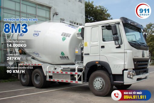 Xe trộn bê tông XCMG 8m³ xe cơ sở SINOTRUK