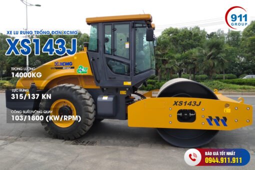 Xe lu rung trống đơn XCMG tải trọng 14 Tấn. Model: XS143J