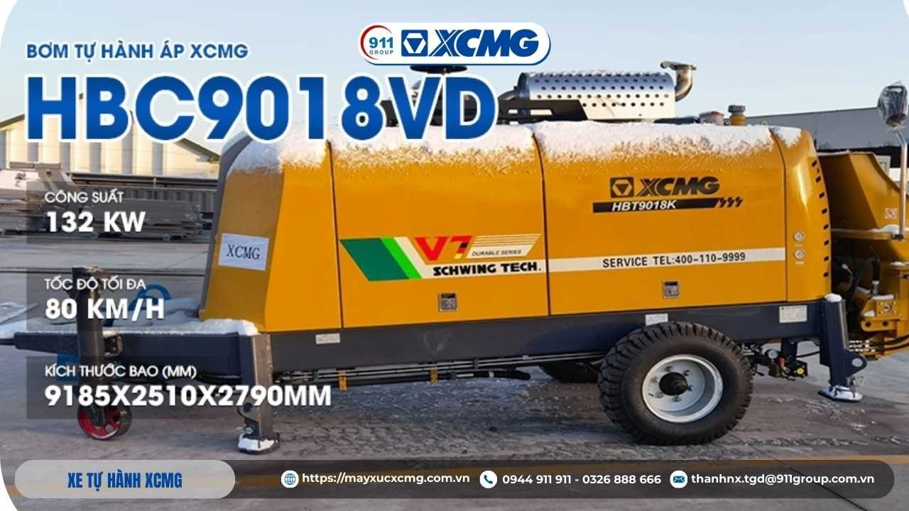Thông số kỹ thuật Bơm Tự hành Áp XCMG Model Xe  HBC9018VD