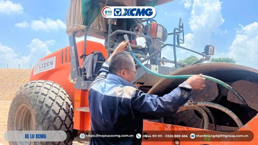 Cách sửa lỗi xe lu XCMG mất rung nhanh và an toàn tại công trường