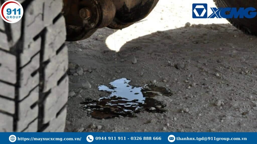 Cách phát hiện và xử lý rò rỉ dầu trên hệ thống thủy lực xe bơm tự hành XCMG