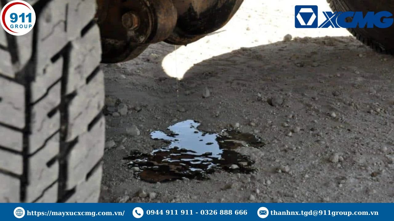 Cách phát hiện và xử lý rò rỉ dầu trên hệ thống thủy lực xe bơm tự hành XCMG