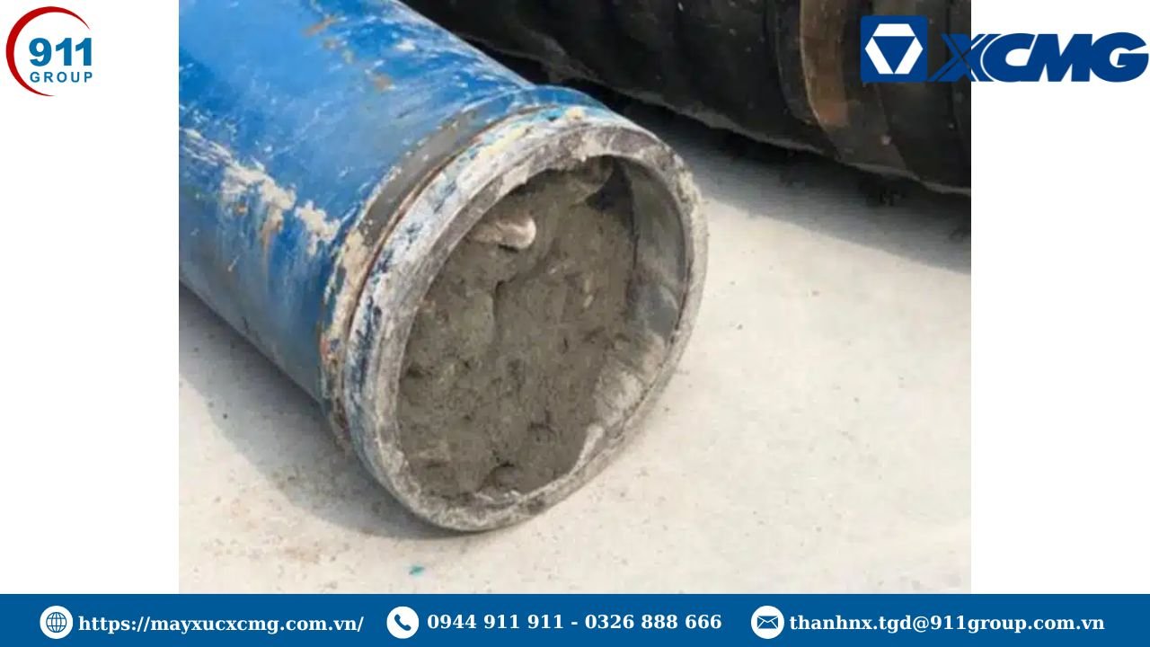 Tắc đường ống bơm bê tông