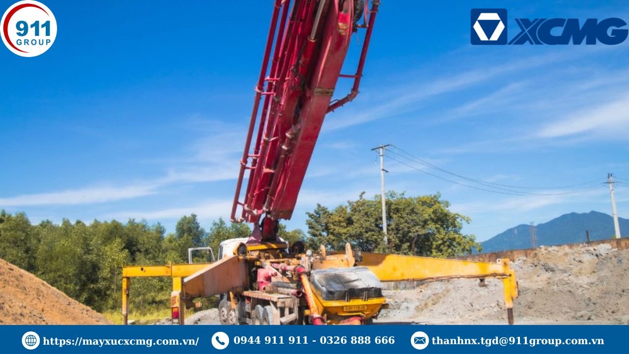 bơm bê tông cần dài