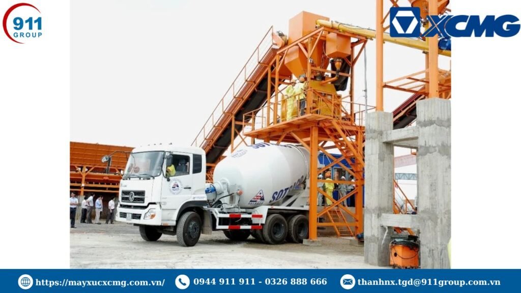 Thao tác trộn bê tông