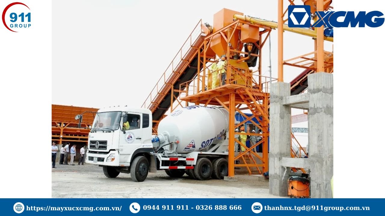 Thao tác trộn bê tông