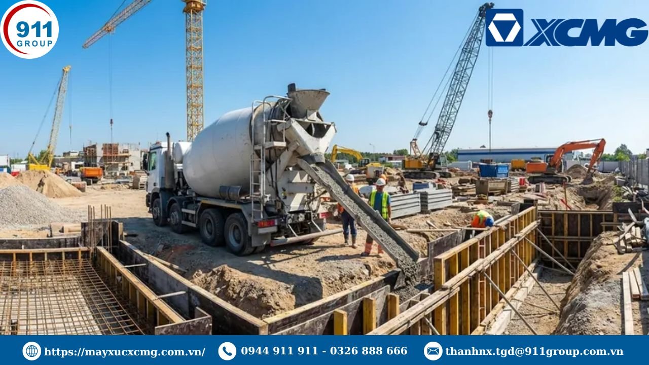 Cách xử lý xe trộn bê tông XCMG trộn không đều hoặc vón cục