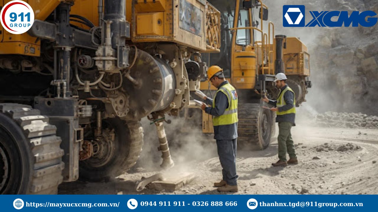 Kiểm tra định kỳ hệ thống lọc khí và đường dẫn dầu của máy khoan đá