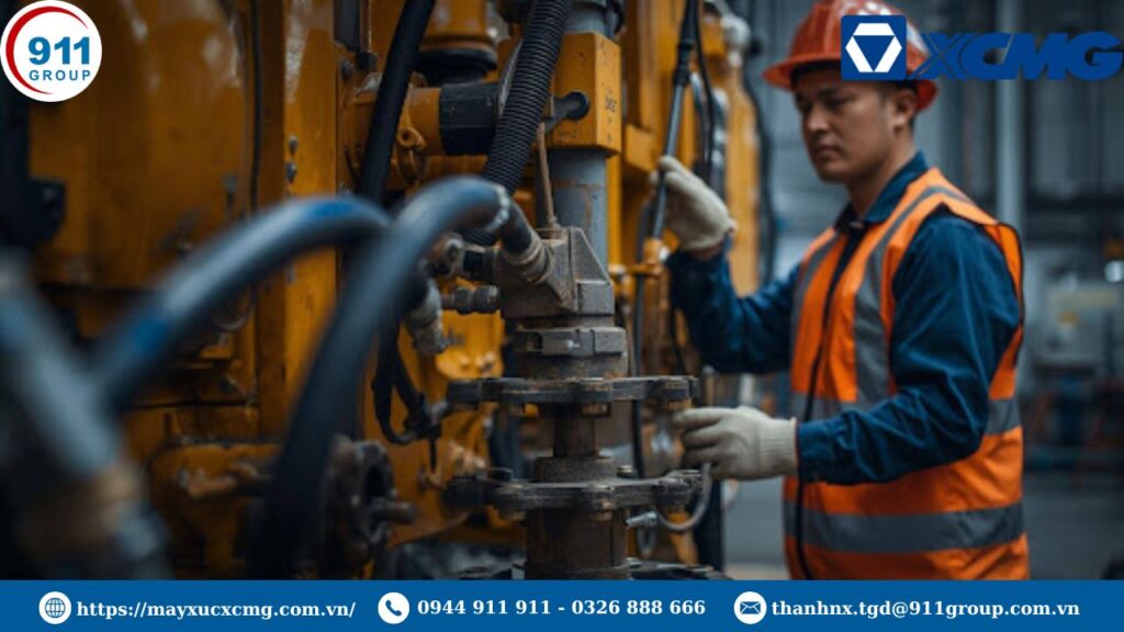 Cách nhận biết máy khoan đá XCMG bị yếu do lỗi khí nén
